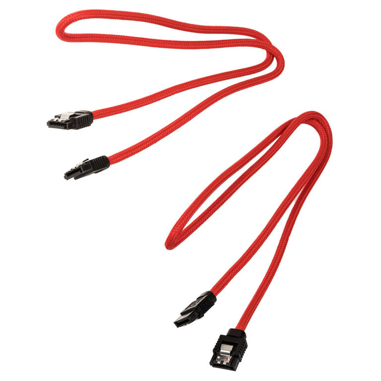 Corsair Premium Sleeved SATA Cable, red 60cm - 2 pack image number 1