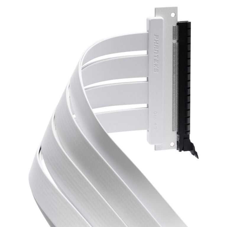 PHANTEKS PCI-E 4.0 x16 riser ribbon cable, 180 degrees, 30 cm - white image number 3