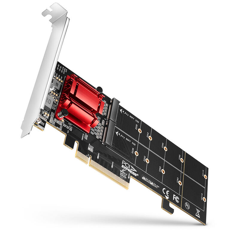 AXAGON PCEM2-ND PCIe adapter for two M.2 SSDs image number 0