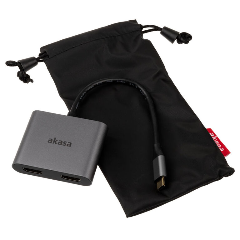 Akasa USB-C to Dual HDMI MST Adapter - 4K@60Hz, 4K@30Hz dual image number 3