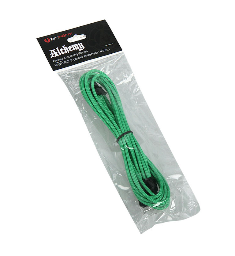 BitFenix 8-Pin PCIe Verlängerung 45cm - sleeved grün/schwarz image number 4