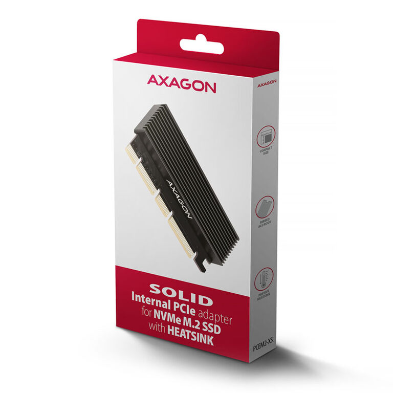 AXAGON PCEM2-XS PCI-E 3.0 16x - M.2 SSD NVMe, 80 mm SSD - low profile image number 4