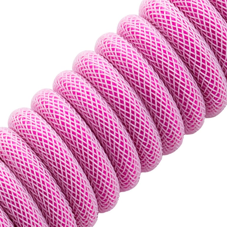 CableMod Classic Coiled Keyboard Cable USB-C to USB Type A, Strawberry Cream - 150cm image number 1
