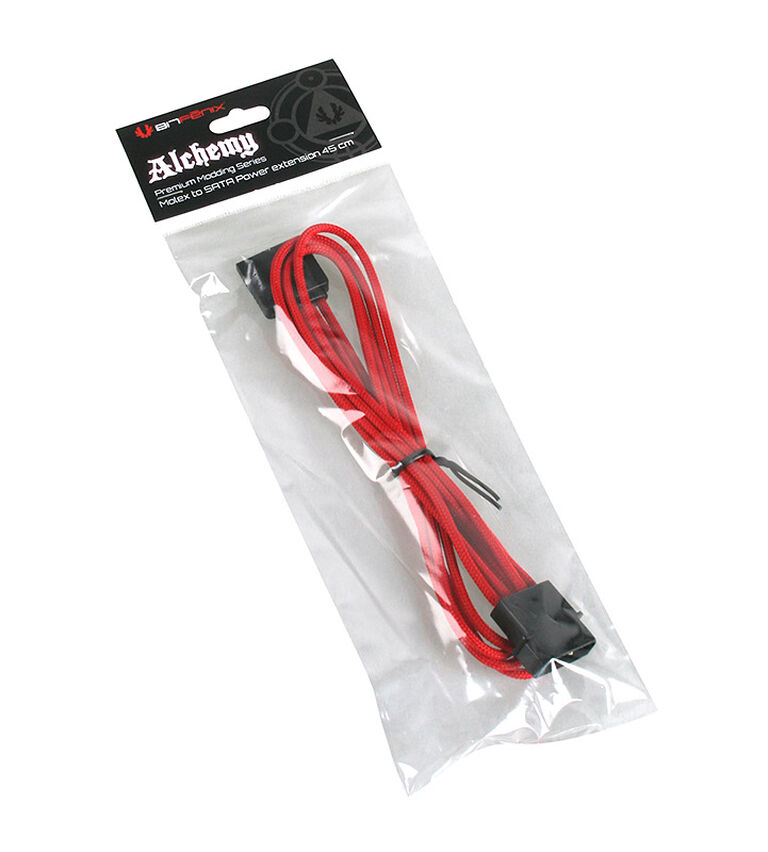 BitFenix Molex zu SATA Adapter 45 cm - sleeved rot/schwarz image number 4