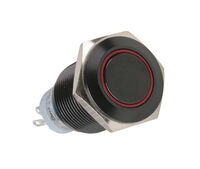 Lamptron Vandal Resistant Switch 16mm - Blackline - red