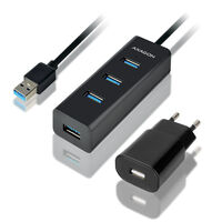 AXAGON HUE-S2BP USB-A-Hub, 4x USB 3.0, externe Stromversorgung - 1,2 m, Netzteil