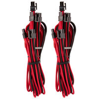 Corsair Premium Sleeved PCIe Dual Cable, Twin Pack (Gen 4) - red/black