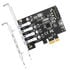 AXAGON PCEU-43RS PCIe Adapter 4x USB3.0 UASP VIA, 15-pin SATA power supply image number null