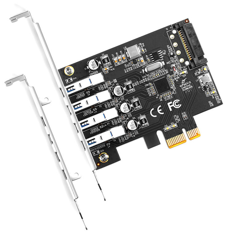 AXAGON PCEU-43RS PCIe Adapter 4x USB3.0 UASP VIA, 15-pin SATA power supply image number 2