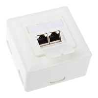 Surface-mounted Cat. 6 inline connection box 2x RJ45 socket, horizontal - white