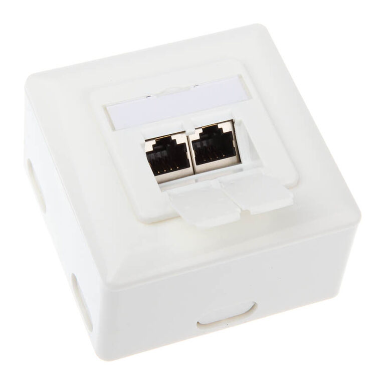 Surface-mounted Cat. 6 inline connection box 2x RJ45 socket, horizontal - white image number 0