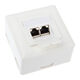 Surface-mounted Cat. 6 inline connection box 2x RJ45 socket, horizontal - white