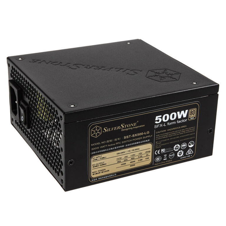 SilverStone SST-SX500-LG v2.1 SFX-L power supply 80 PLUS Gold, modular - 500 Watt image number 3