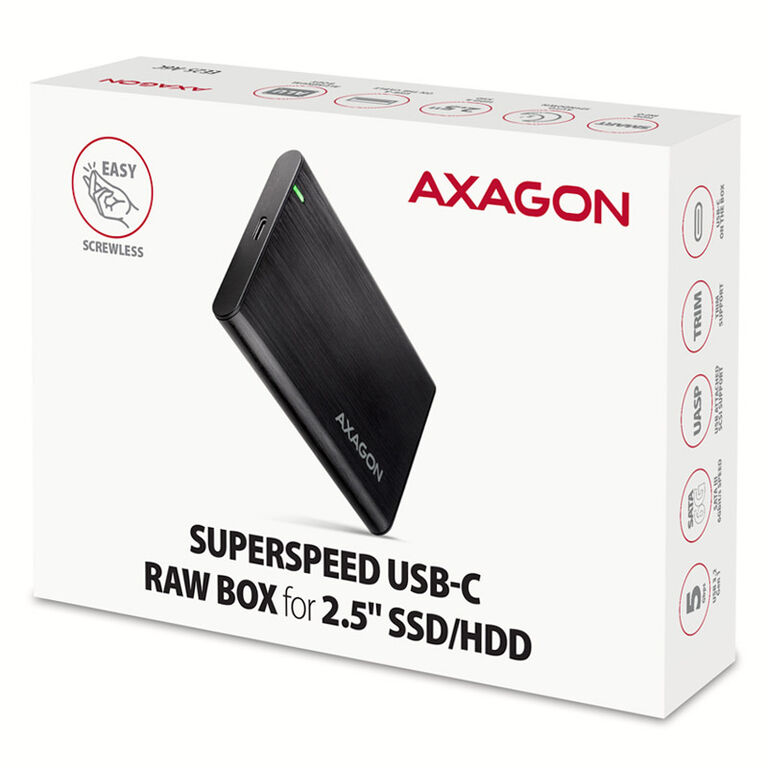 AXAGON EE25-A6C USB-C 3.2 - SATA 6G 2.5" externes Festplattengehäuse - schwarz image number 4