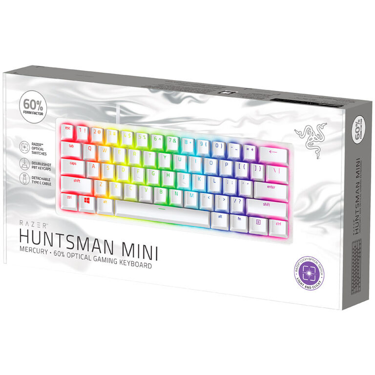 Razer Huntsman Mini Mercury Gaming Tastatur, optische Switches - weiß, ISO DE image number 6