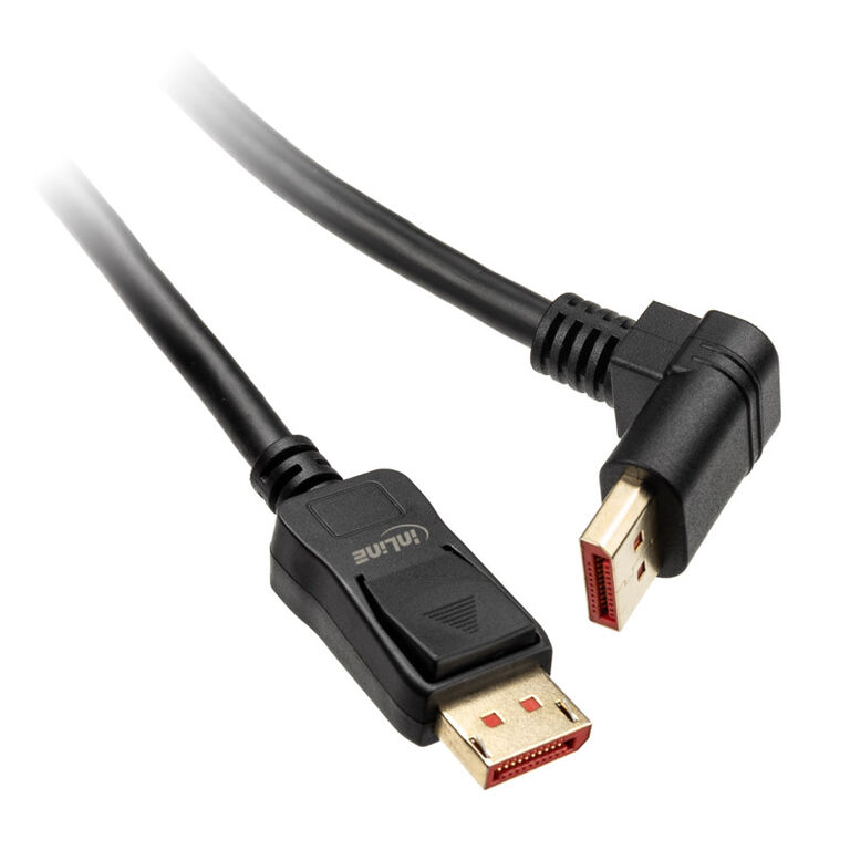 InLine 8K (UHD-2) DisplayPort cable, upward angled, black - 3m image number 0