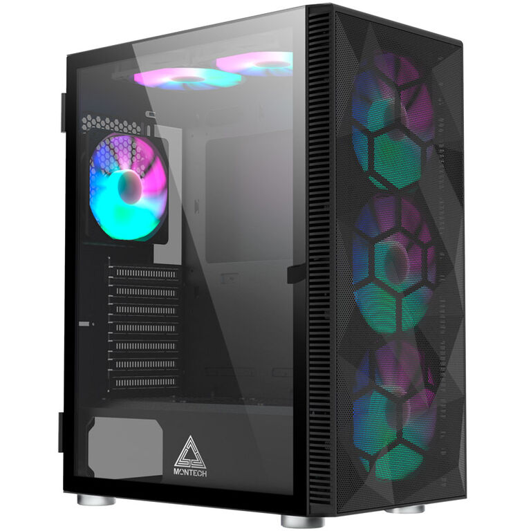 Montech X3 Mesh Midi-Tower, RGB, Tempered Glass - black image number 0