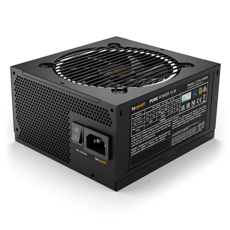 be quiet! Pure Power 12M power supply 80 PLUS Gold, ATX 3.0, PCIe 5.0 - 1000 Watt image number 0