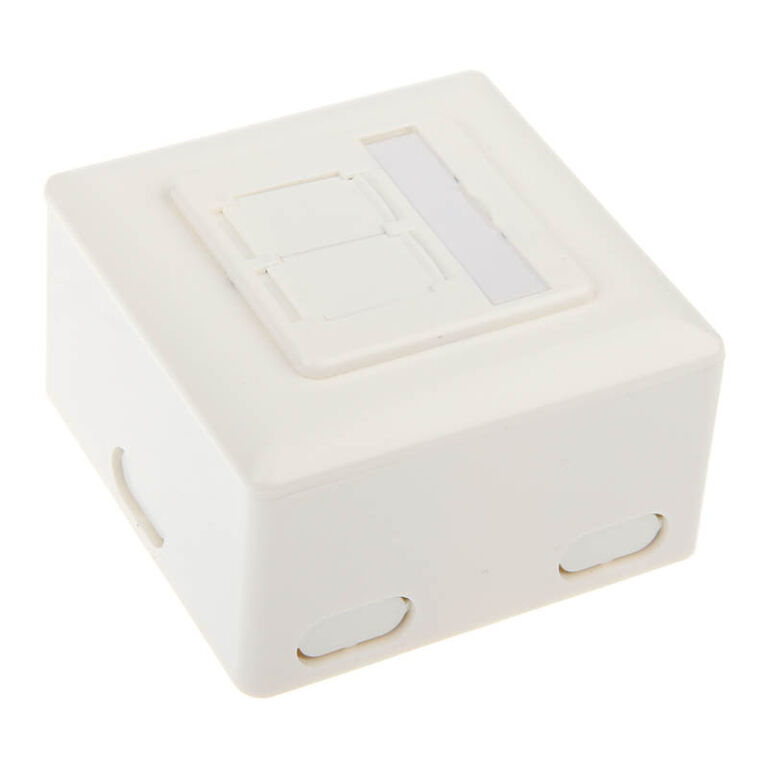 Surface-mounted Cat. 6 inline connection box 2x RJ45 socket, horizontal - white image number 2