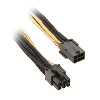 SilverStone 6-Pin-PCIe zu 6-Pin-PCIe Kabel 250mm - schwarz/gold