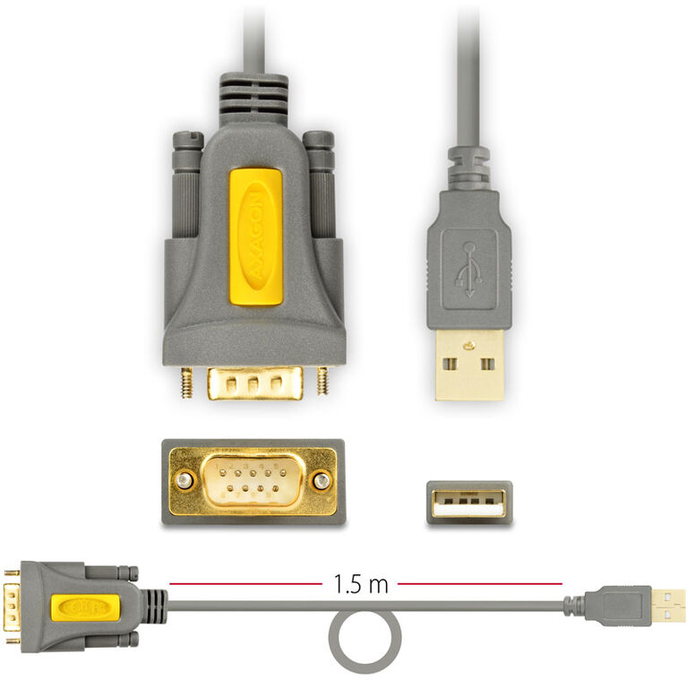 AXAGON ADS-1PS Serial RS-232 DB9 HQ Adapter, USB 2.0 - Prolific Chipset image number 3