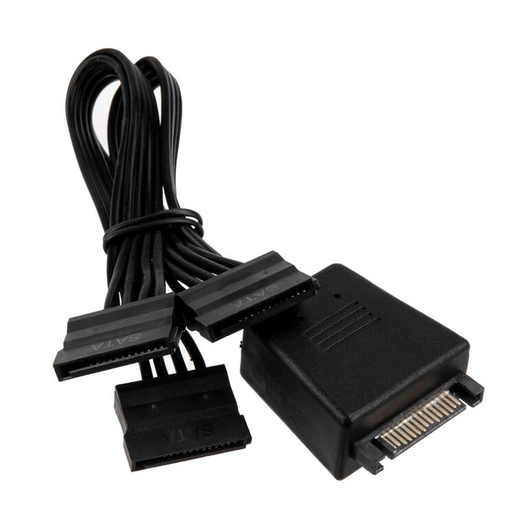 Silverstone CP06-L, Y-cable for SATA power connectors, 1 to 3 - black image number 1