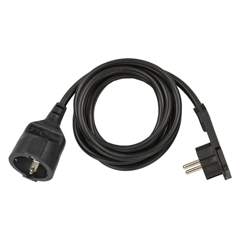 Brennenstuhl extension cable with angled flat plug, 2m - black image number 0