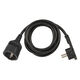 Brennenstuhl extension cable with angled flat plug, 2m - black