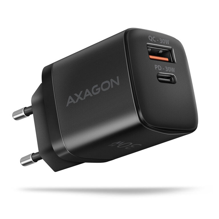 AXAGON ACU-PQ30 Charger QC3.0, 4.0/AFC/FCP/PPS/Apple + PD USB-C, 30W - black image number 0