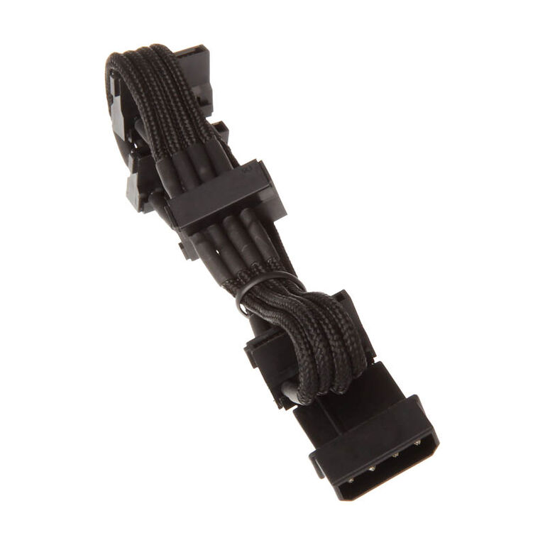 SilverStone 4-Pol-Molex auf 4x SATA Verlängerung - 300mm schwarz image number 1