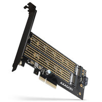 AXAGON PCEM2-D PCIe 3.0 adapter, 1x M.2 NVMe, 1x M.2 SATA, up to 22110 - passive cooling