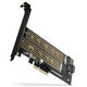 AXAGON PCEM2-D PCIe 3.0 adapter, 1x M.2 NVMe, 1x M.2 SATA, up to 22110 - passive cooling