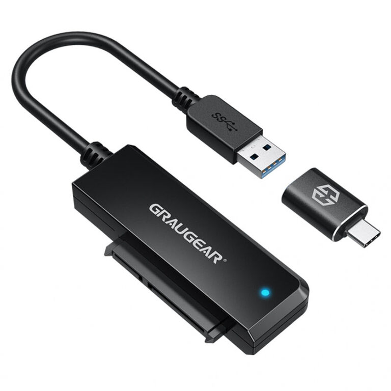 Grey Gear USB-C and USB-A cable for 2.5-inch SATA drives image number 0
