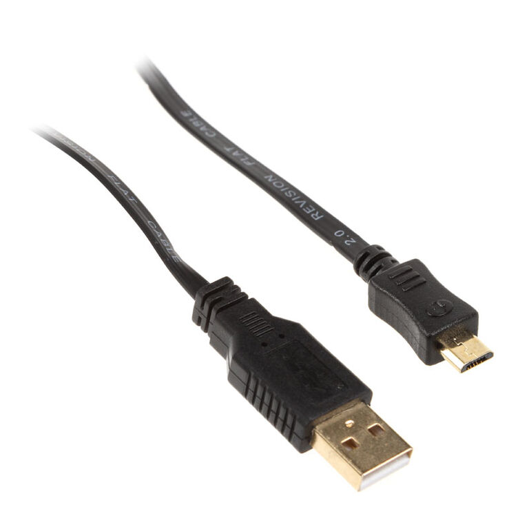 InLine Micro-USB 2.0 flat cable, USB-A to Micro-B, black - 3m image number 0