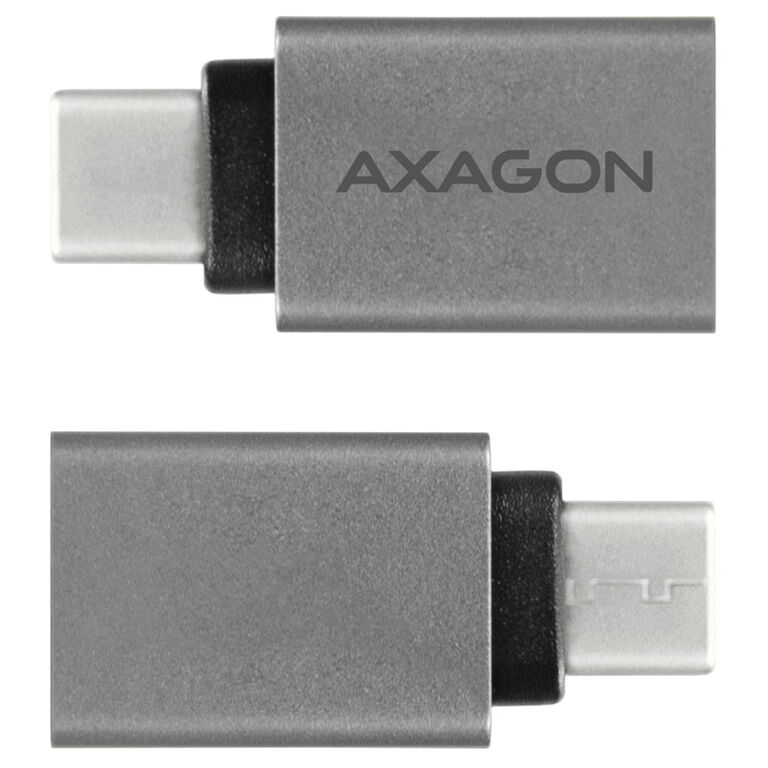 AXAGON USB-C 3.1 M to USB-A F Adapter, Aluminium - black image number 4
