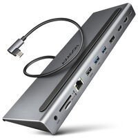 AXAGON HMC-4KX3 USB 3.0 Hub, MiniDP + 2x HDMI, LAN, PD, 3x USB-A, SD-Kartenleser, Audio