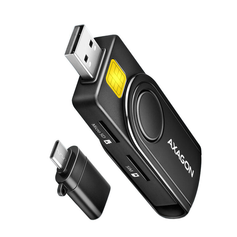 AXAGON CRE-SMP2A USB Smart Card & SD/microSD/SIM Card PocketReader image number 2