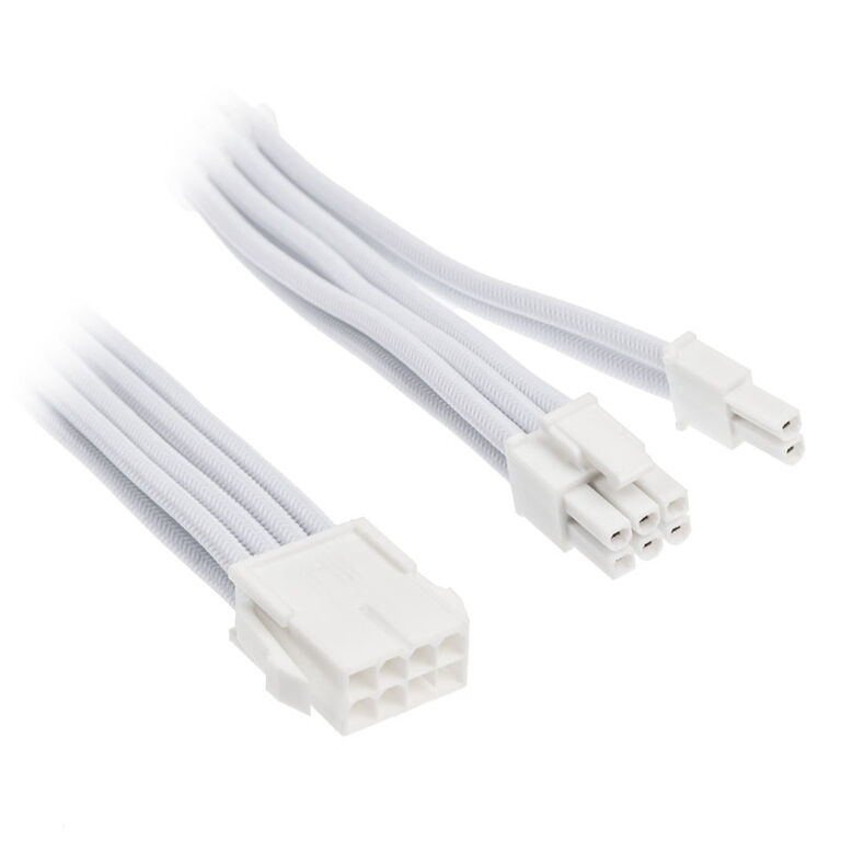 SilverStone 8-pin PCIe to 6+2-pin PCIe extension, 250mm - White image number 0