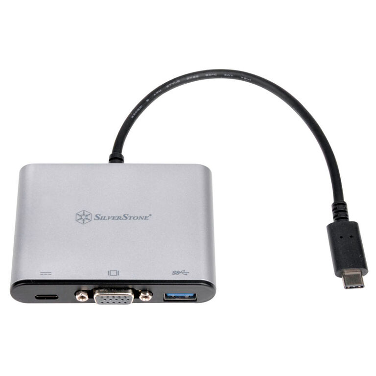 SilverStone SST-EP06C - USB 3.1 Type-C to VGA/USB Type C/USB Type A Adapter Hub image number 1