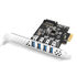 AXAGON PCEU-43RS PCIe Adapter 4x USB3.0 UASP VIA, 15-pin SATA power supply image number null