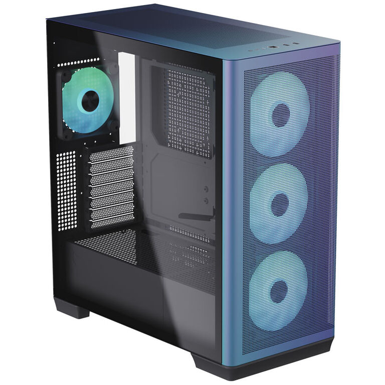 APNX C1 Mid-Tower ATX Case, Tempered Glass - ChromaFlair image number 1