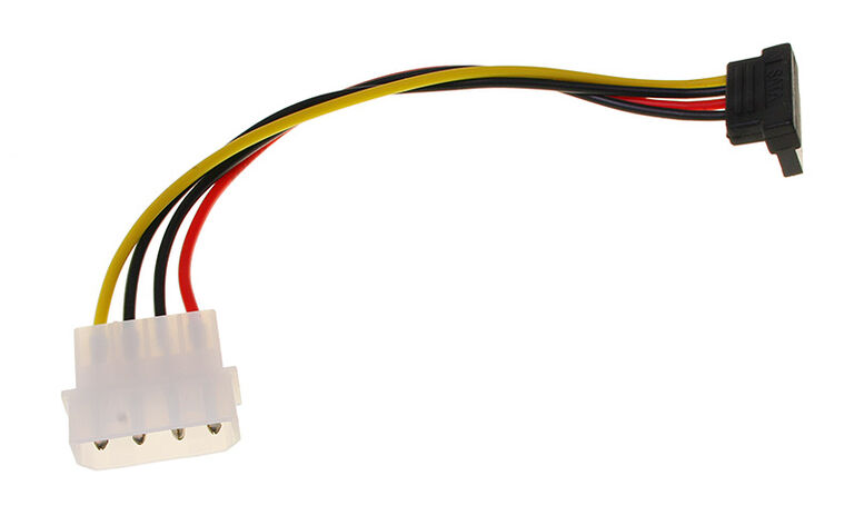 InLine SATA power adapter cable to 4-pin Molex angled below image number 1