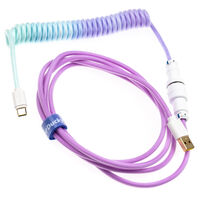 Ducky Premicord Azure Coiled Cable, USB Type C to Type A - 1.8m
