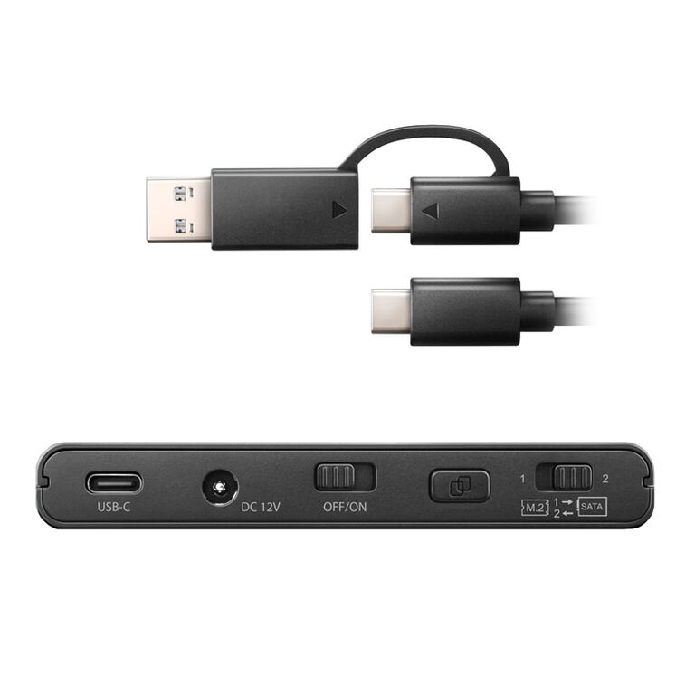 AXAGON ADSA-CC USB-C 10Gbps - NVMe M.2 SSD & SATA 2.5"/3.5" SSD/HDD CLONE MASTER 2 image number 1