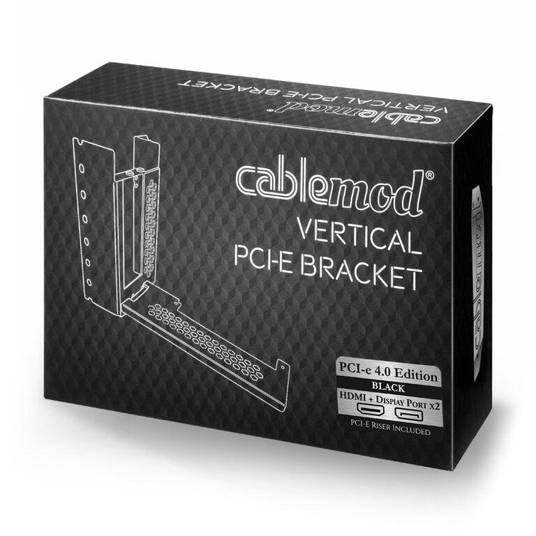 CableMod Vertical PCI-e Bracket PCI-e 4.0 Edition, HDMI + DisplayPort - black image number 2