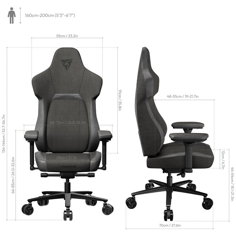 ThunderX3 CORE-Loft Gaming Chair - dark grey image number 9