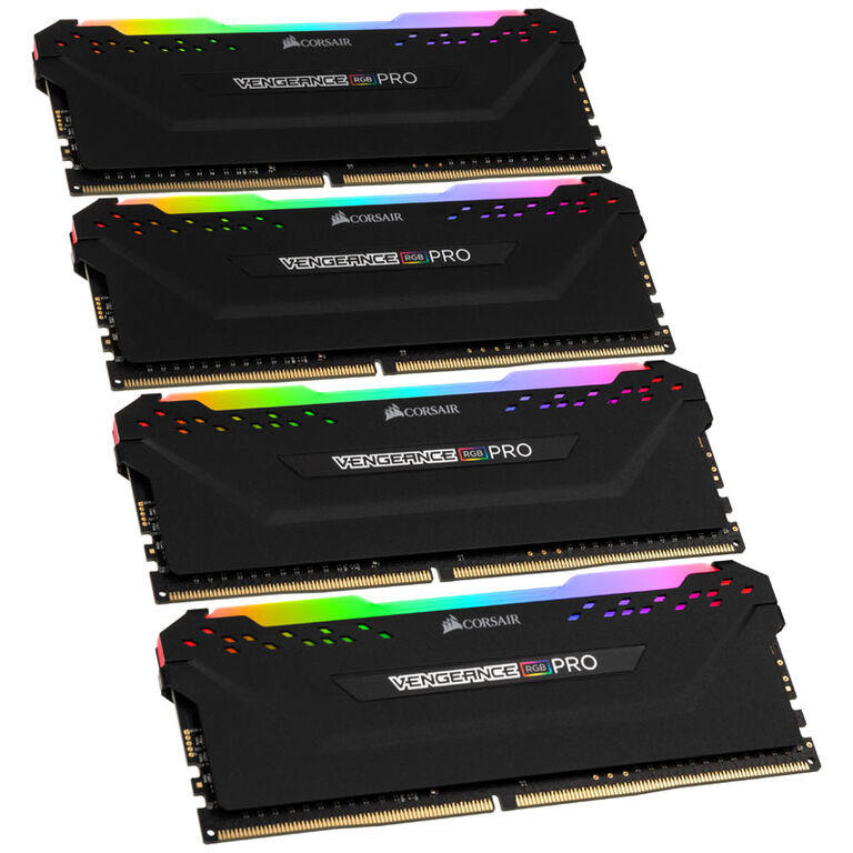 Corsair Vengeance RGB Pro schwarz, DDR4-3200, CL16 - 32 GB Quad-Kit image number 0