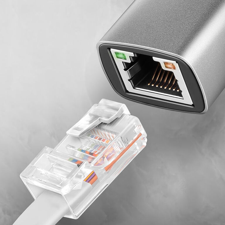 AXAGON ADE-TXCA Gigabit Ethernet Adapter, USB-C + USB-A - titanium grey image number 3