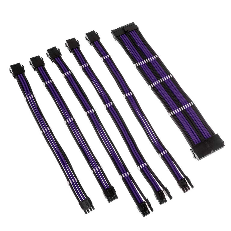 Kolink Core Adept Braided Cable Extension Kit - Jet Black/Titan Purple image number 1