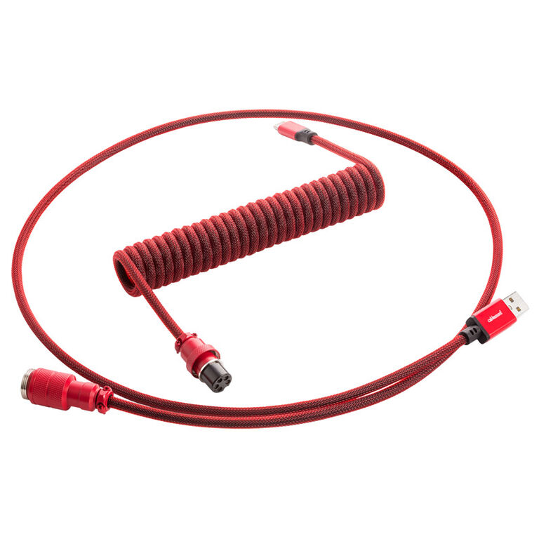 CableMod PRO Coiled Keyboard Cable USB-C to USB Type A, Republic Red - 150cm image number 0